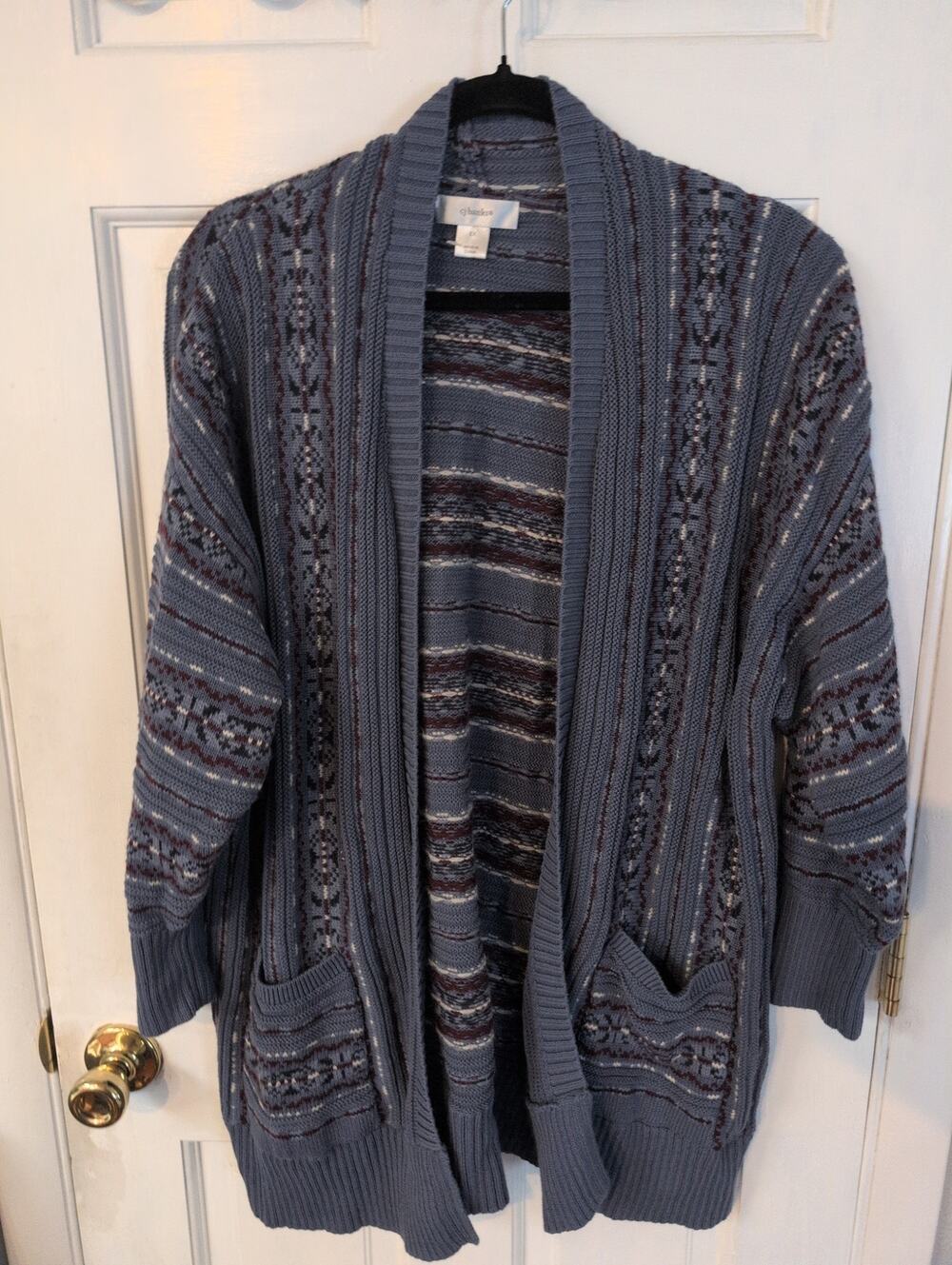 Cj Banks | Blue Open Cardigan With Pockets Grandpa | 2X
